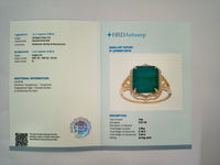 5.51 Ct Octagon Natural Emerald 14K Gold Ring