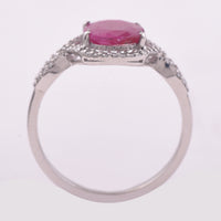 2.05 Ct Oval Mixed Cut Natural Ruby 950 Platinum Ring