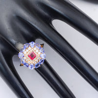 2.60 Ct Square Rubellite 14K Gold Ring
