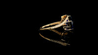 4.80 Ct Trillion Lab Grown Sapphire 14K Gold Ring