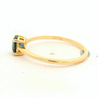 0.65 Ct Round Blue Diamond 14K Gold Ring