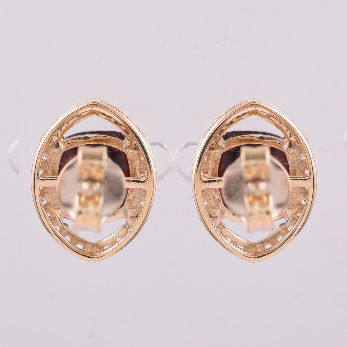 2.96 Ct Cushion Tourmaline 9K Gold Earrings