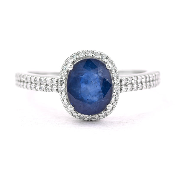 1.93 Ct Oval Mixed Cut Natural Sapphire 950 Platinum Ring