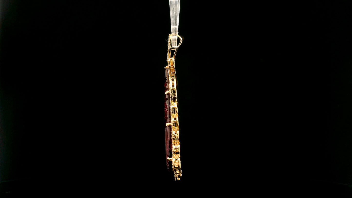 13.27 Ct Fancy Tourmaline 14K Gold Pendant