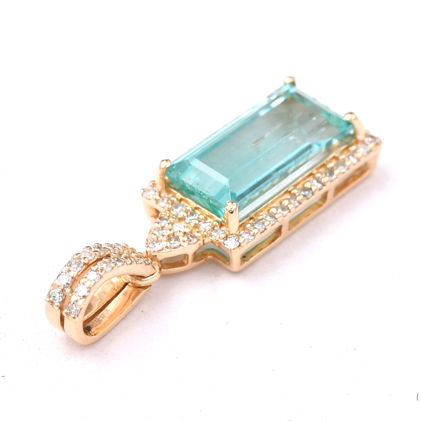 2.04 Ct Octagon Emerald 14K Gold Pendant