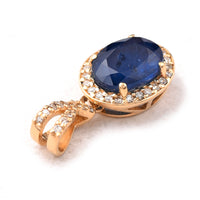 1.91 Ct Oval Mixed Cut Natural Sapphire 14K Gold Pendant