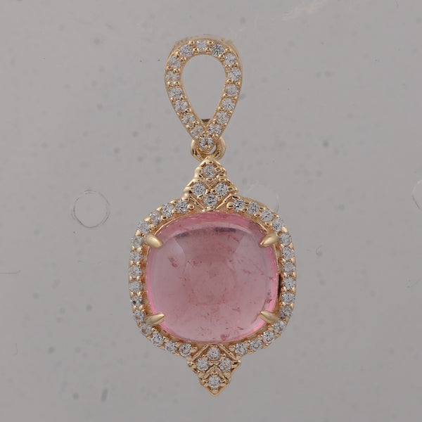 3.57 Ct Cushion Tourmaline 9K Gold Pendant