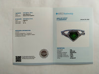 1.95 Ct Heart Mixed Cut Natural Green Sapphire 950 Platinum Ring