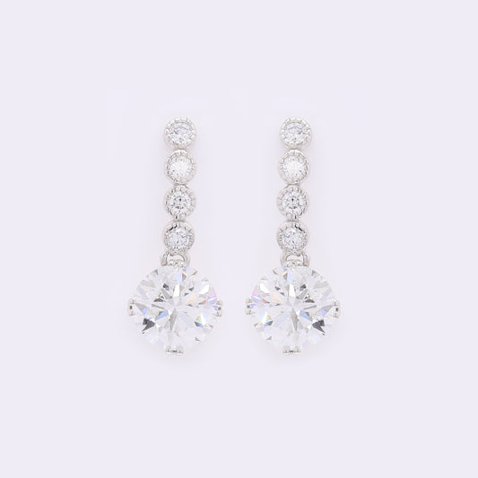 3.57 Carats Lab Grown Diamond 14K Gold Earrings