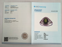 2.43 Ct Oval Mixed Cut Natural Green Sapphire 950 Platinum Ring