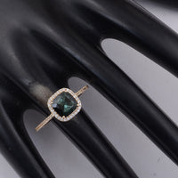 2.14 Ct Cushion Tourmaline 9K Gold Ring