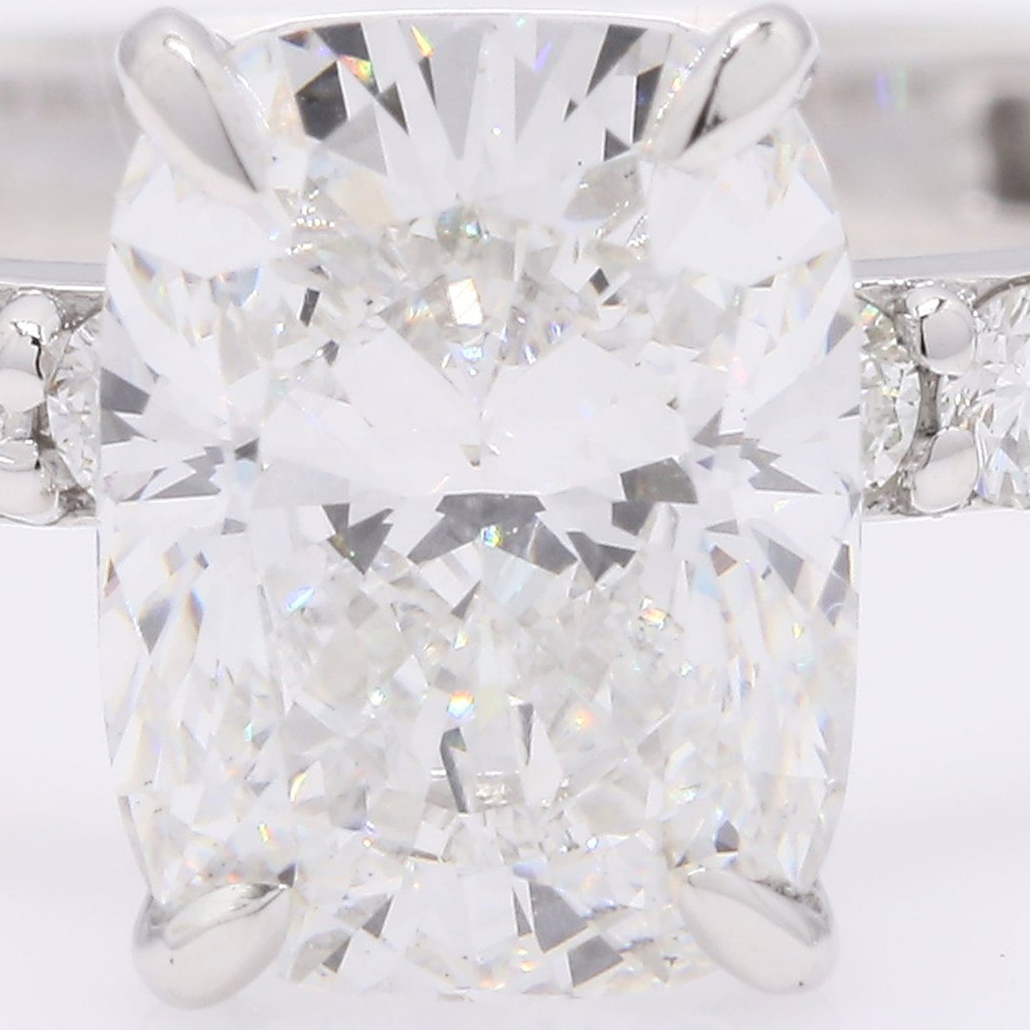 2.30 Ct Cushion Modified Brilliant Lab Grown Diamond 950 Platinum Ring