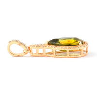 2.58 Ct Pear Mixed Cut Natural Yellow Sapphire 14K Gold Pendant