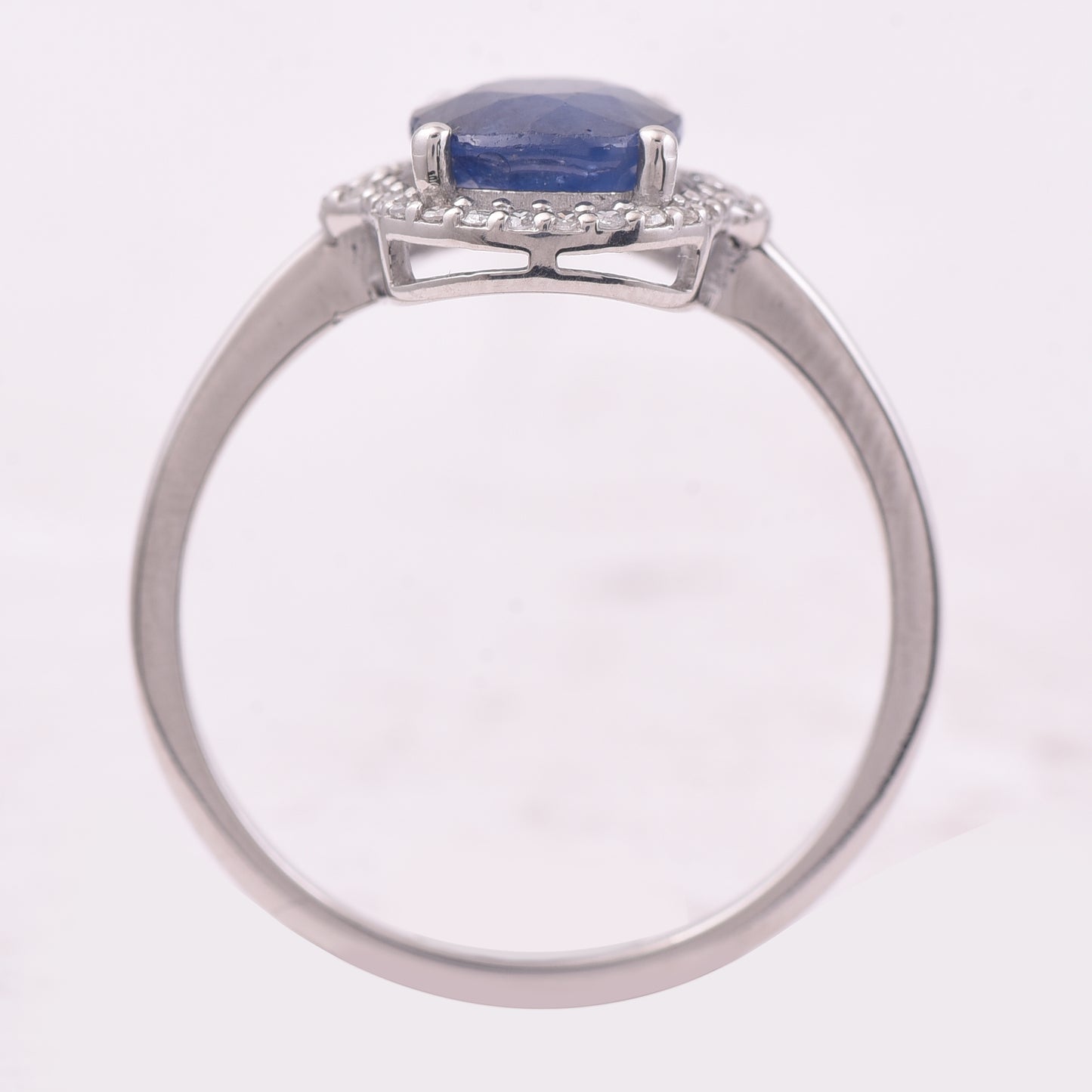 2.43 Ct Cushion Mixed Cut Natural Sapphire 950 Platinum Ring