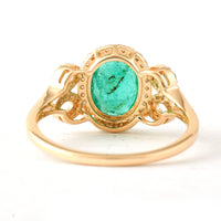 1.56 Ct Oval Mixed Cut Natural Emerald 14K Gold Ring