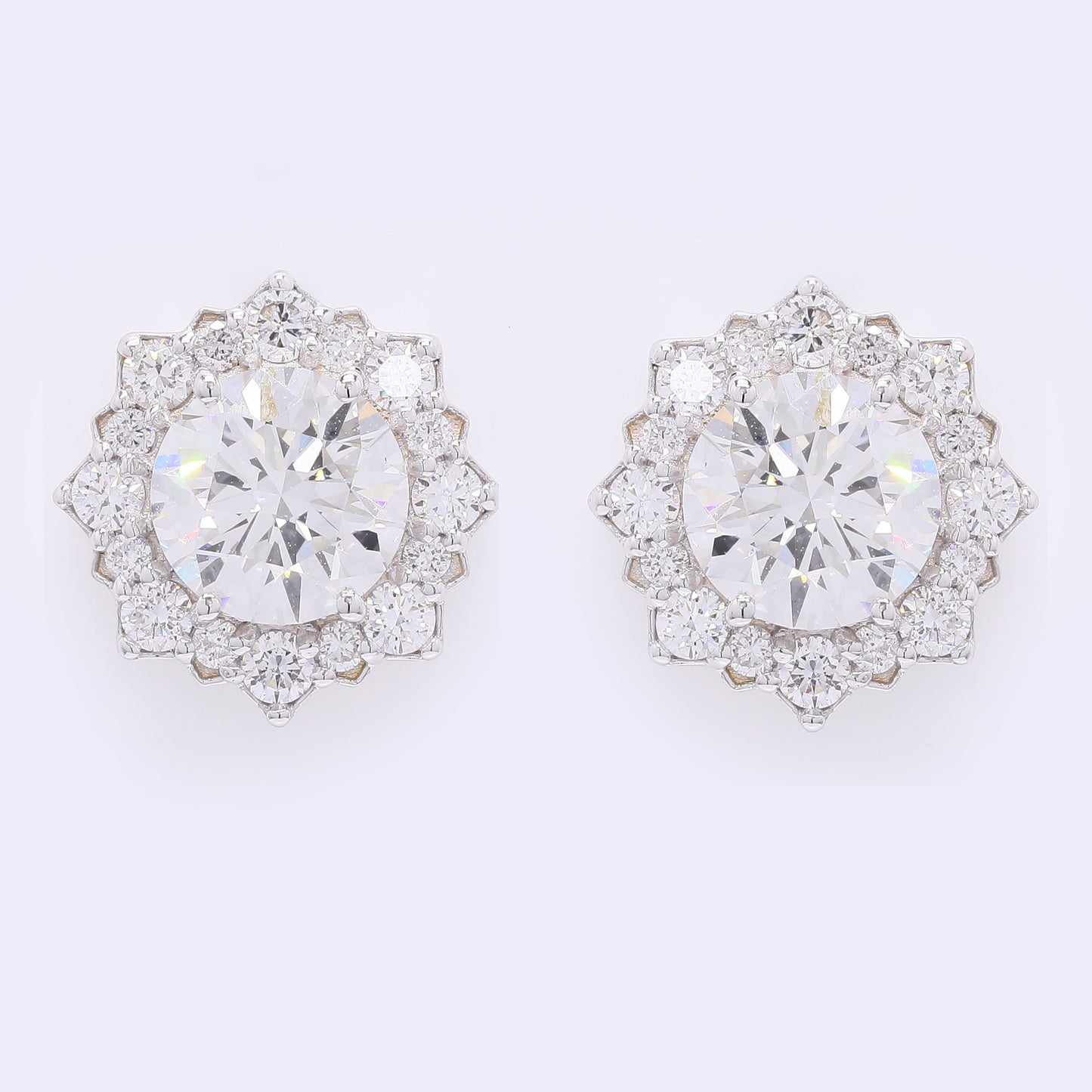 3.86 Carats Lab Grown Diamond 14K Gold Earrings
