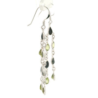 11.40 Ct Peridot, Sapphire 925 Sterling Silver Earrings