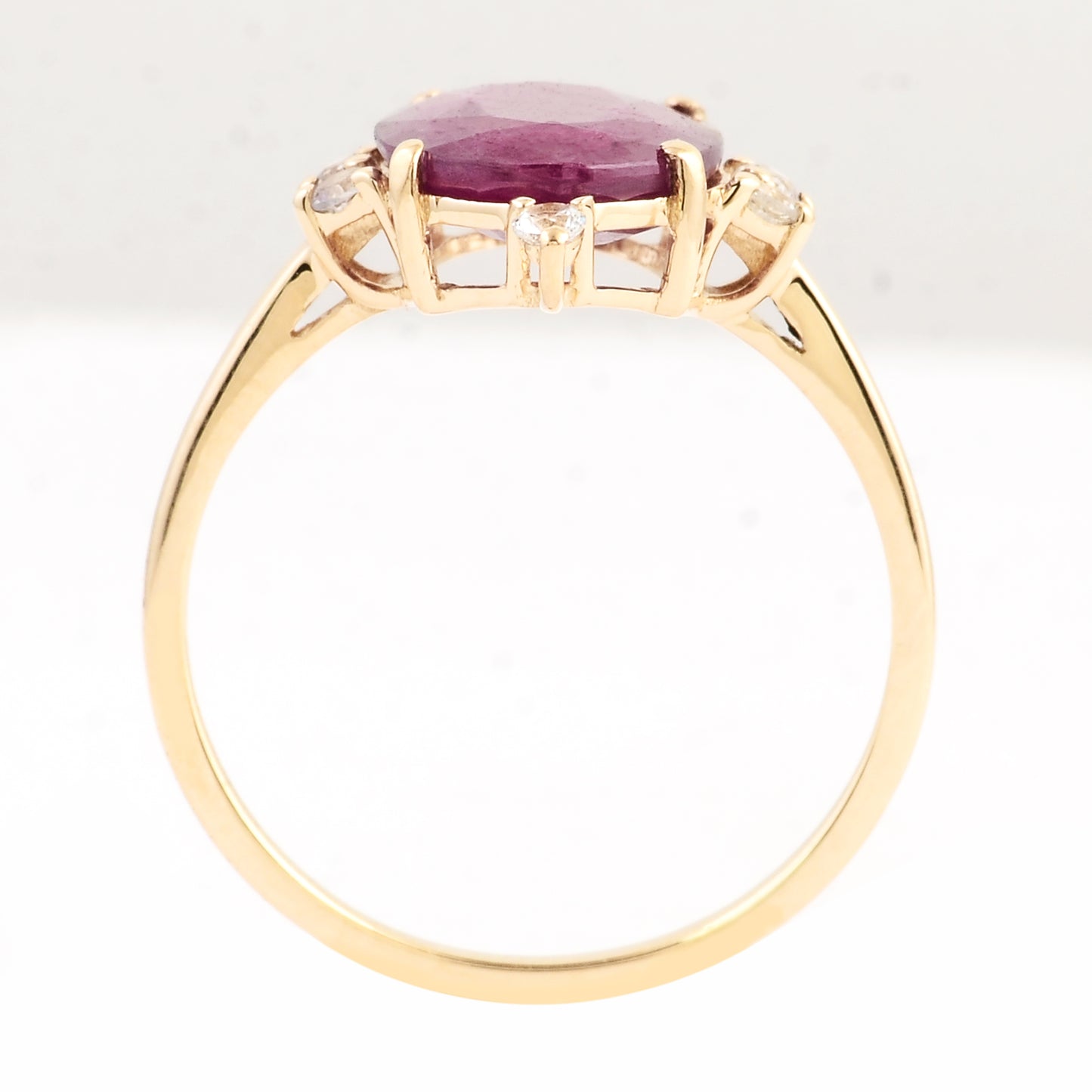 3.49 Ct Oval Ruby 14K Gold Ring