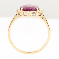 3.49 Ct Oval Ruby 14K Gold Ring
