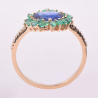1.52 Ct Triangle Mixed Cut Natural Sapphire 14K Gold Ring