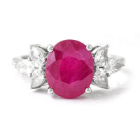 4.33 Ct Oval Ruby 950 Platinum Ring