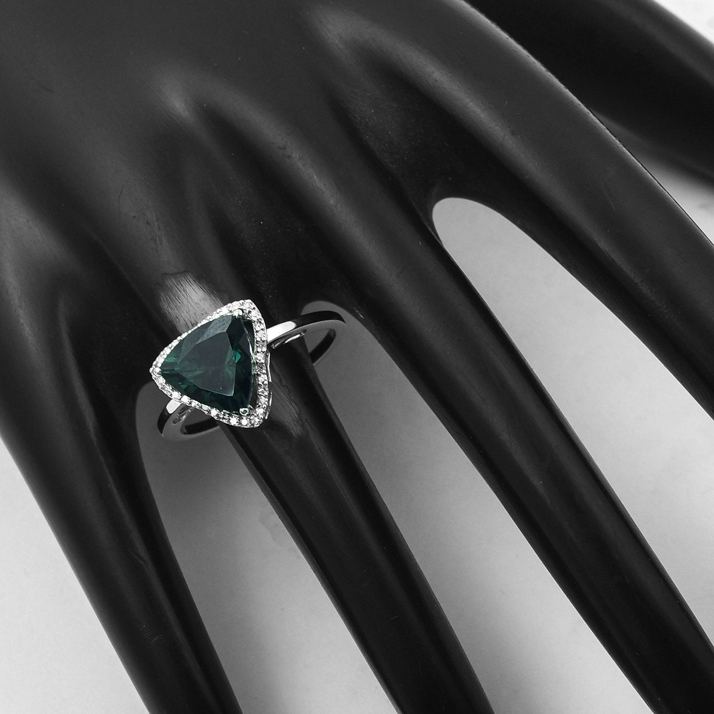 2.57 Ct Triangle Mixed Cut Natural Tourmaline 950 Platinum Ring