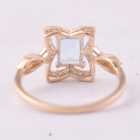 1.67 Ct Octagon Blue Topaz 9K Gold Ring