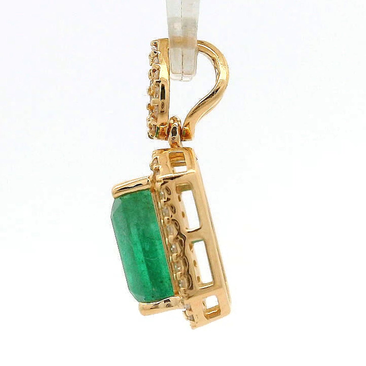 1.79 Ct Octagon Emerald 14K Gold Pendant