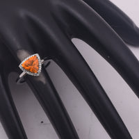 1.06 Ct Triangle Mixed Cut Natural Fire Opal 950 Platinum Ring