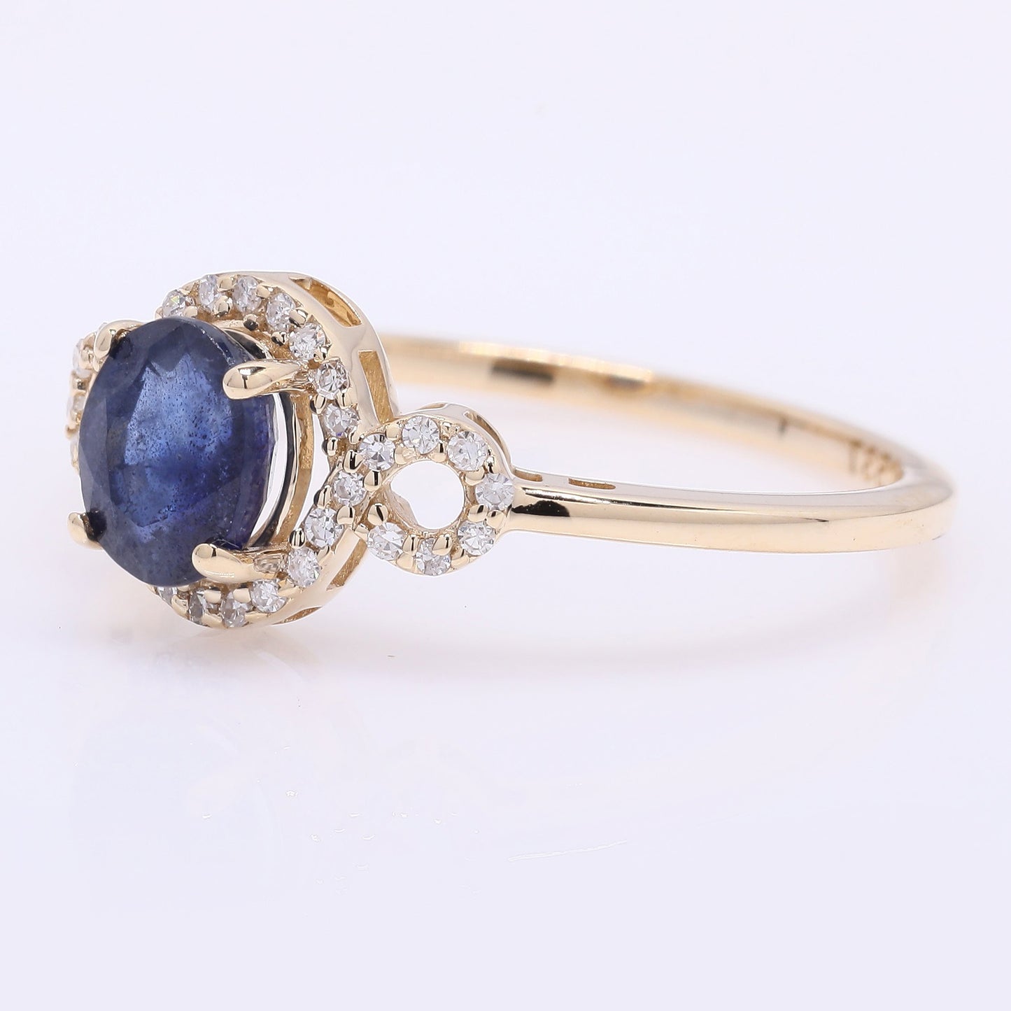 1.21 Ct Oval Mixed Cut Natural Sapphire 14K Gold Ring