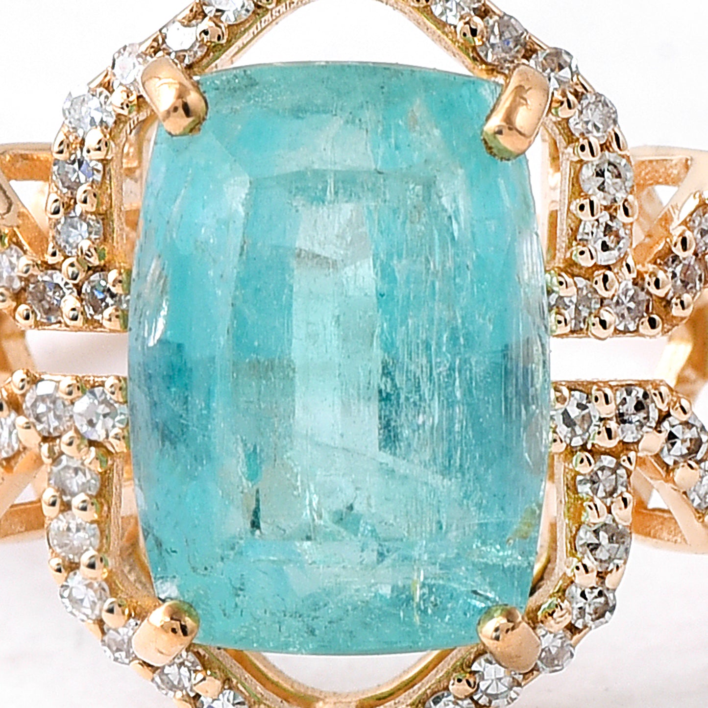 3.10 Ct Cushion Mixed Cut Natural Emerald 14K Gold Ring