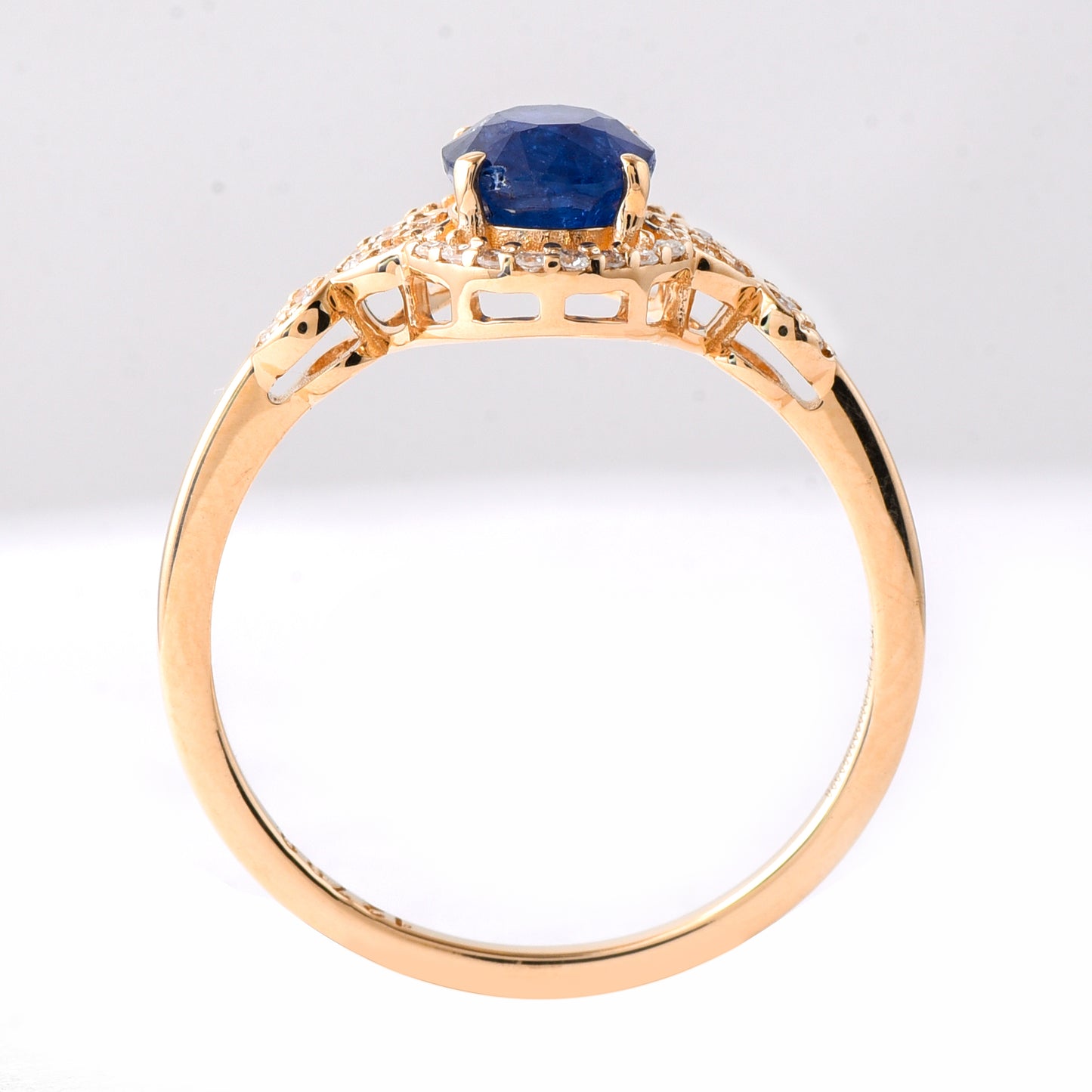 1.56 Ct Oval Mixed Cut Natural Sapphire 14K Gold Ring