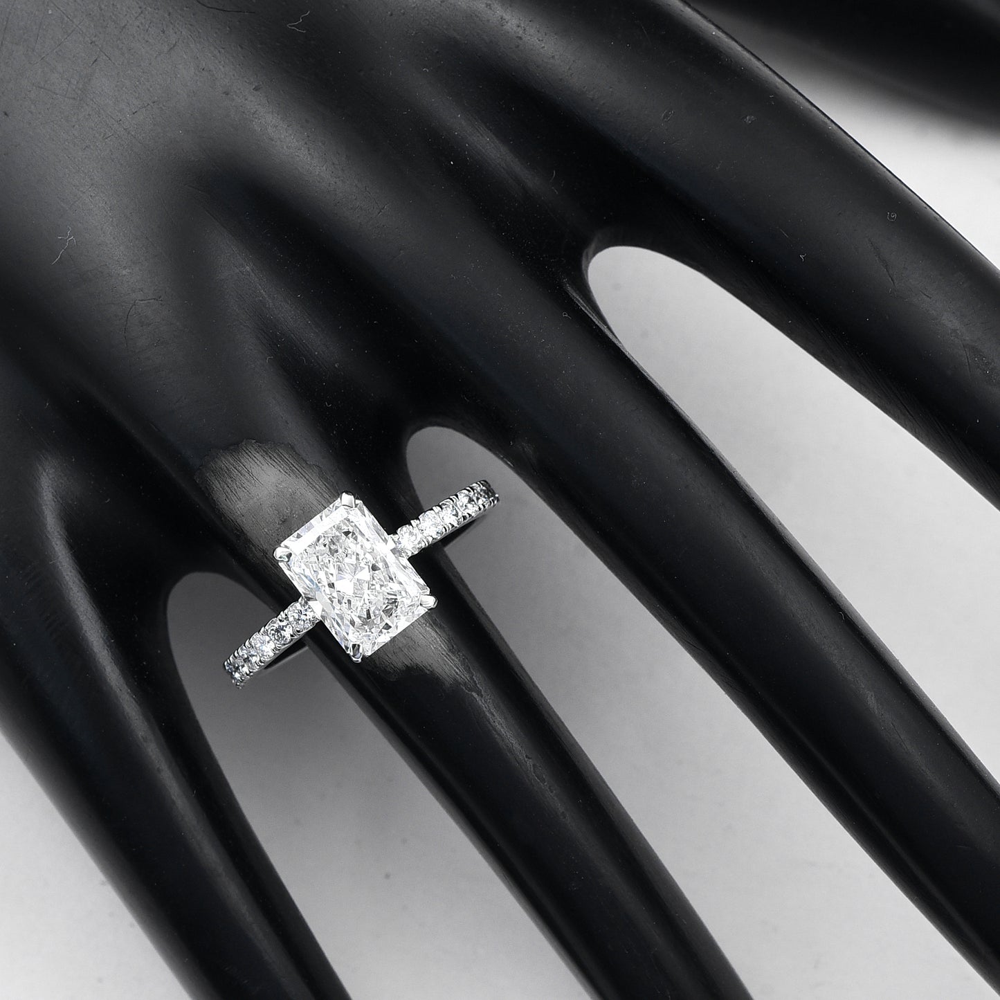 2.24 Ct Cut Cornere Rectangular Modifie Brilliant Lab Grown Diamond 950 Platinum Ring
