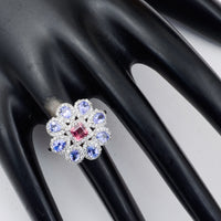 2.16 Ct Square Step Cut Natural Pink Tourmaline 950 Platinum Ring