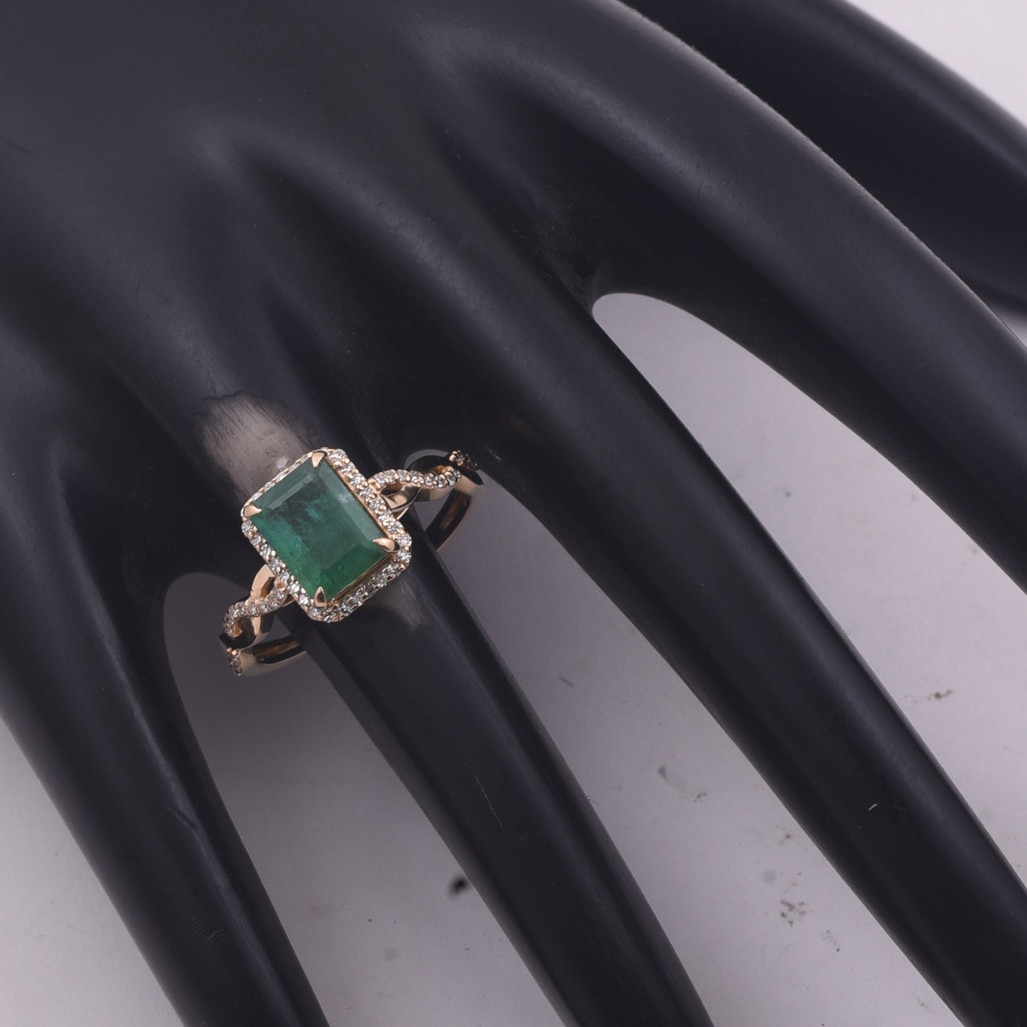 1.89 Ct Octagon Step Cut Natural Emerald 14K Gold Ring