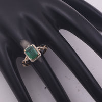 1.89 Ct Octagon Step Cut Natural Emerald 14K Gold Ring