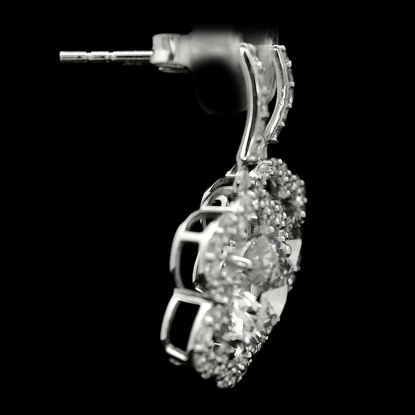 3.70 Carats Lab Grown Diamond 14K Gold Earrings