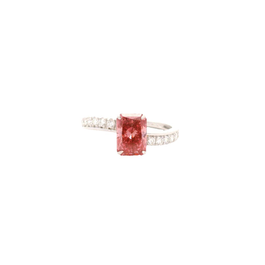 1.89 Carats Pink Lab Grown Diamond 14K Gold Ring