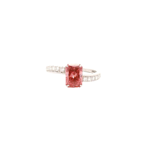1.89 Carats Pink Lab Grown Diamond 14K Gold Ring