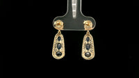 2.65 Ct Oval Sapphire 14K Gold Earrings