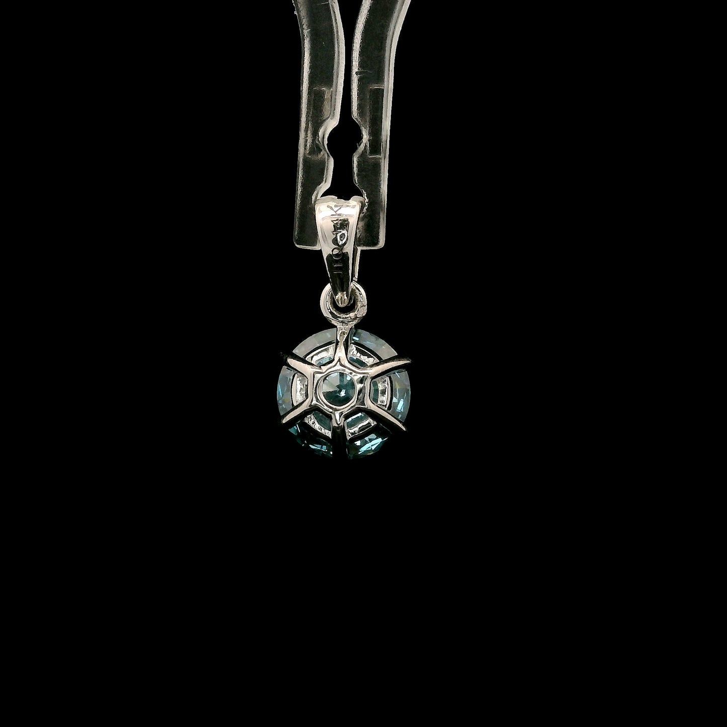 1.53 Carats Blue Lab Grown Diamond 14K Gold Pendant