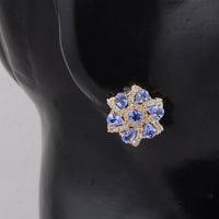2.83 Ct Round Tanzanite 14K Gold Earrings