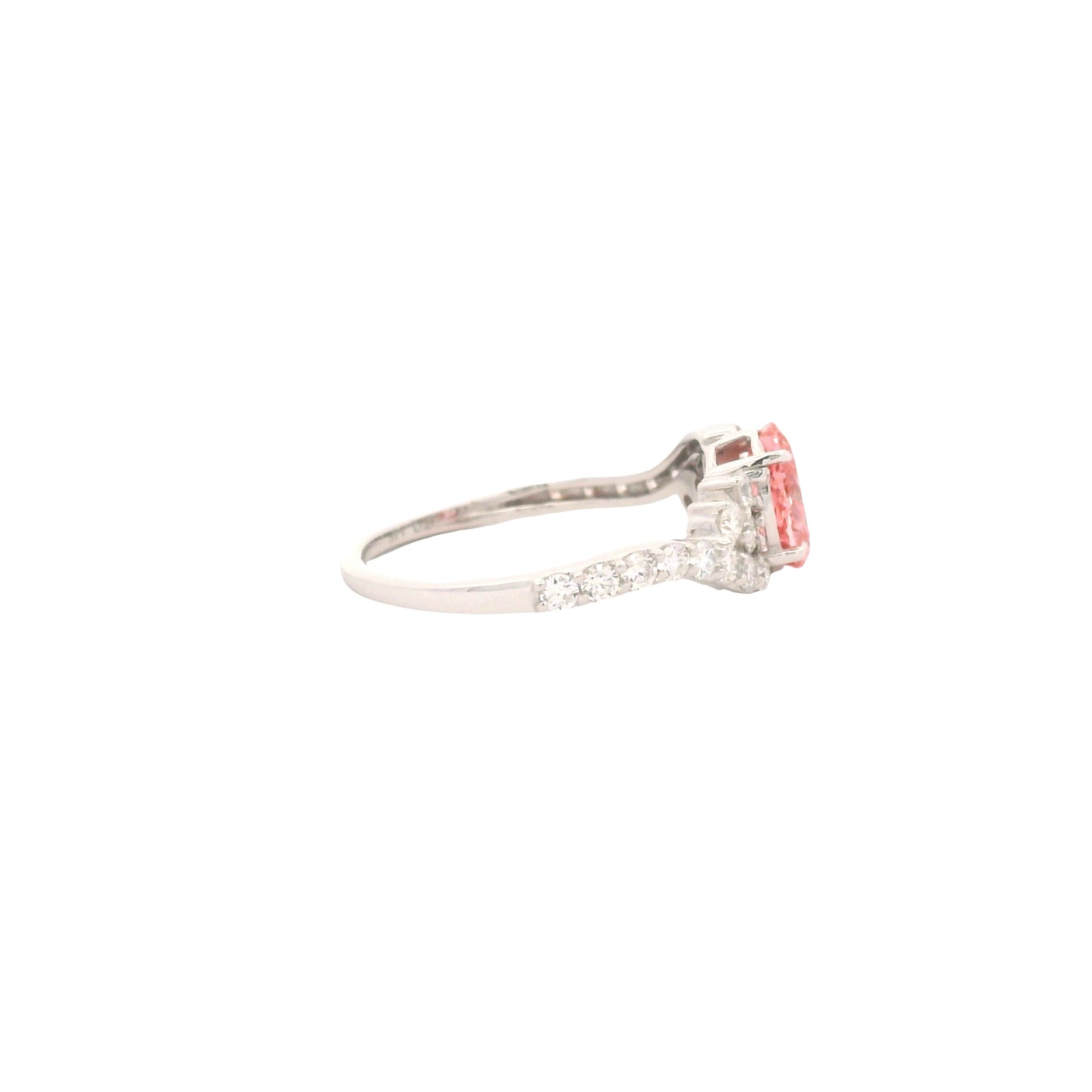 1.59 Carats Pink Lab Grown Diamond 14K Gold Ring