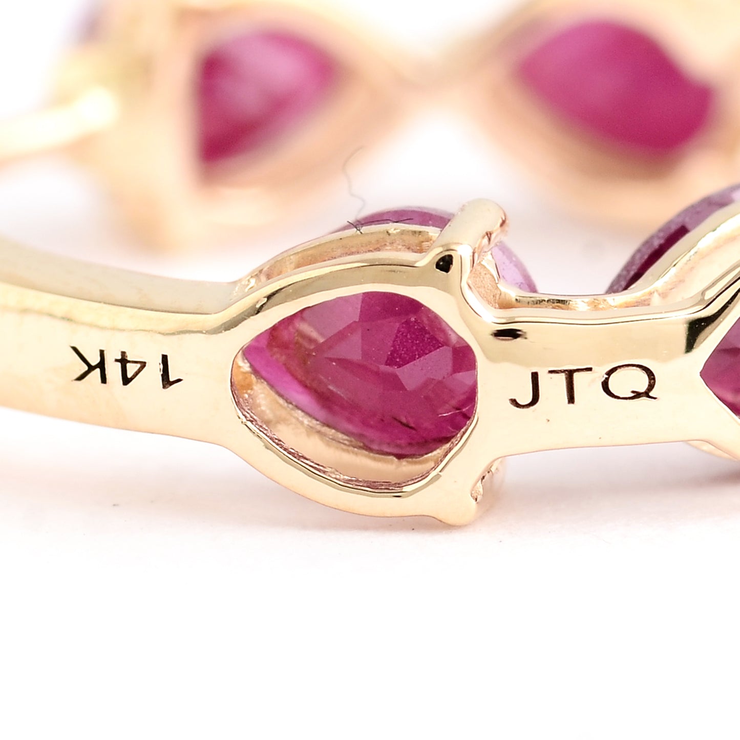 4.71 Ct Pear Ruby 14K Gold Earrings