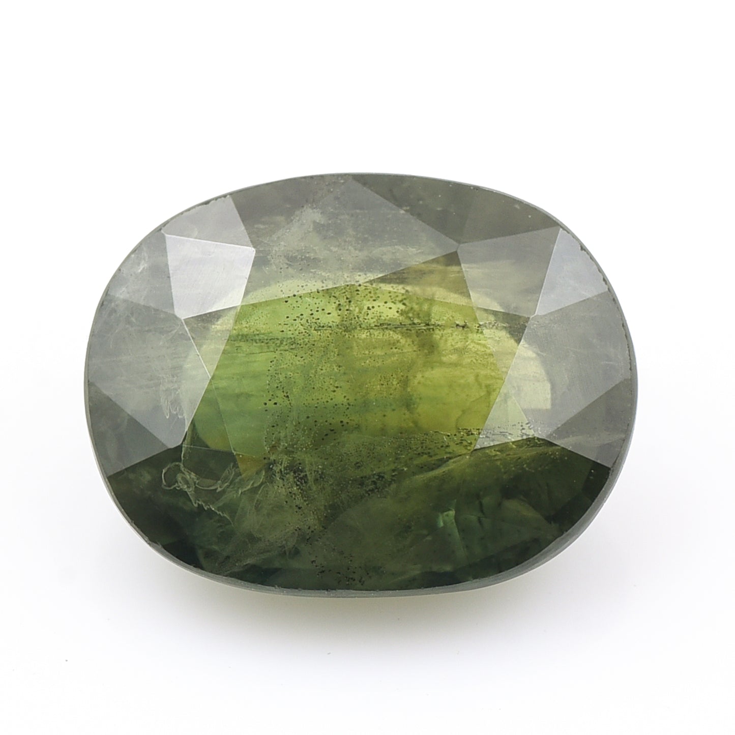6.11 Natural Corundum Green Sapphire Oval Mixed Cut Gemstone