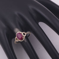 1.88 Ct Oval Mixed Cut Natural Ruby 14K Gold Ring
