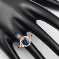 2.31 Ct Cushion Mixed Cut Natural Sapphire 14K Gold Ring