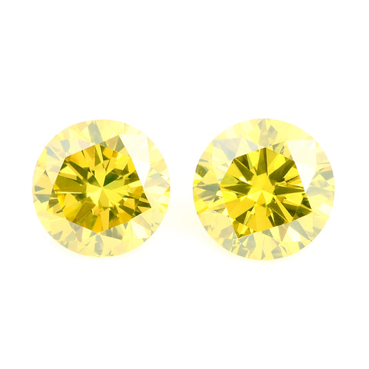 0.41 Yellow Diamond Round Loose Gemstone