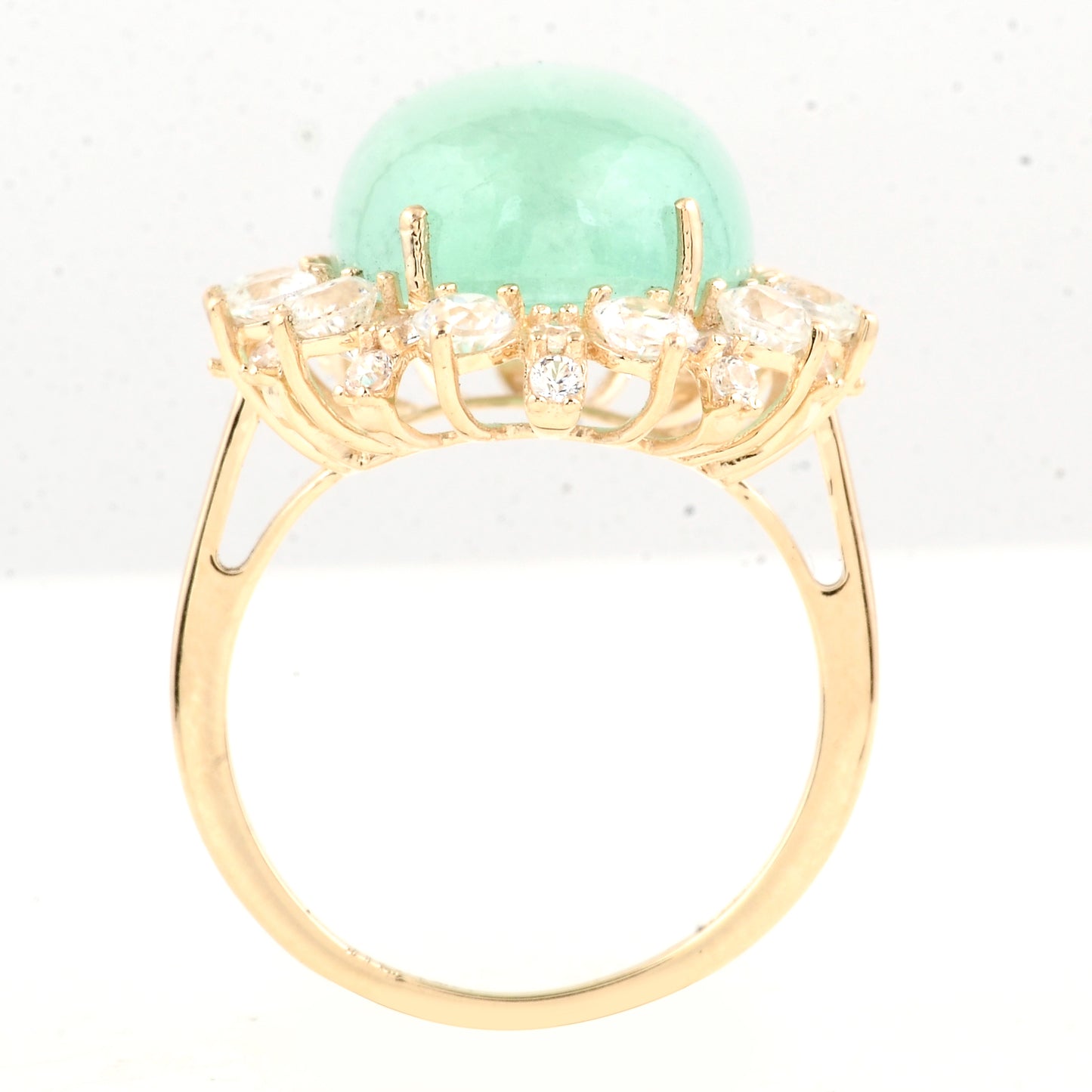 18.32 Ct Oval Natural Beryl Emerald 14K Gold Ring