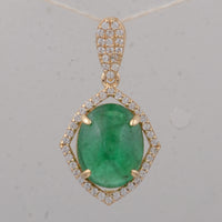 3.31 Ct Oval Emerald 9K Gold Pendant